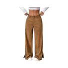 YHOPE Calça feminina de veludo casual feminina cor sólida calça reta solta