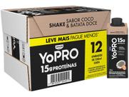 YoPRO Bebida Láctea UHT Coco com Batata-Doce 15g de proteínas 250ml 12 unidades
