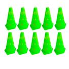 Z10x Mini Cone Sinalização Esportivo 23cm Agilidade Furado VERDE