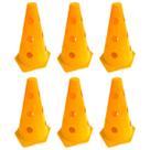 Z6x Mini Cone Sinalização Esportivo 23cm Agilidade Furado LARANJA