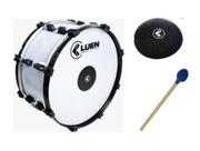 Zabumba Luen 20x18 Alumicolor Branco Pele Leitosa Dupla Afinação + Acessórios