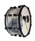 Zabumba LUEN 20x18 Prata Alumicolor Pele Leitosa Dupla Afinação Blacksteel PAD