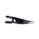 Zaya - Sapatilha Slingback Feminina Damannu Preta Biqueira Metalizada Zaya - Sapatilha Slingback Feminina Damannu Preta Biqueira Metalizada