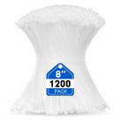 Zip Ties RAZCC 1200 unidades de cabo de 20 cm de nylon branco pesado
