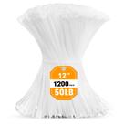 Zip Ties RAZCC 1200 unidades de cabo de 30 cm de nylon branco pesado