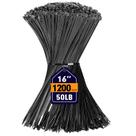 Zip Ties RAZCC 1200 unidades de cabo preto de 40 cm de nylon pesado