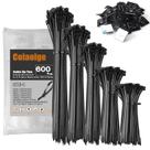 Zip Wire Ties Colaolge 600 unidades, cabo pequeno, nylon, tamanhos variados
