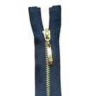 Ziper 80cm metal fino dourado cursor palito 1 und