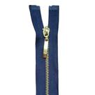 Ziper 80cm metal fino dourado cursor palito 1 und