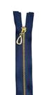 Ziper metal fino 3 dourado separavel com pingente gota vazado para jaleco 1 und