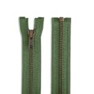 Zíper para jaqueta em latão antigo 61 cm verde militar