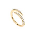 Zircônia cúbica banhada a ouro 14K Eternity Band PAVOI para mulheres