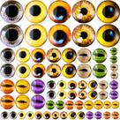 Zomiboo, 70 unidades, grandes, sortidos, olhos de vidro de dragão de 8 a 40 mm