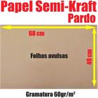01 kg Papel Pardo Semi Kraft folhas avulsas grandes (68cmx49cm) Gram. 60gr/m2 p/ embalagem