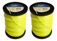 02 Bobina Fio Nylon Roçadeira 3mm Quadrado 2kg 226 Mts Spin