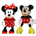 02 Pelúcias Mickey Mouse e Minnie Vermelha 45cm