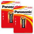 02 Pilhas Bateria 9v Alcalina Panasonic 9 Volts 2 Cartelas