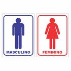 02 Placa Sinalização Banheiro Feminino E Masculino 25X15