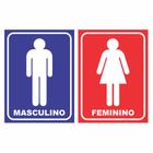 02 Placa Sinalização Banheiro Feminino E Masculino 25X15