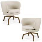02 Poltronas Melissa Ka Castanho C107 Linho Bege