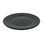 02 Pratos Redondo Jantar Vidro Opalino Preto Mesa Posta 26cm - HAUSKRAFT