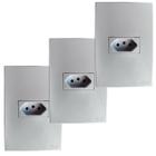 03 Conjuntos Tomadas Simples 20A 4x2 Recta Branco Gloss Blux