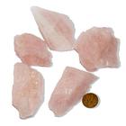 03 Cristal Rosa Pedra Bruto 50 a 100g Média 5 a 10cm Tipo B