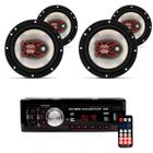 04 Alto-Falantes 6" 50W RMS + Som Automotivo 8850B USB/BT/SD