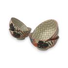 04 Bowl Tigela Cumbuca Estampa de Folhas Porcelana Pequena