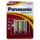 04 Pilhas Baterias AAA Panasonic Alcalina 3A Palito 1 Cartela