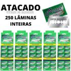 05 Cartelas 250 Lâminas Inteiras Para Barbeiro 50 Unidades!!