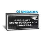 05 Placas Sinalização Ambiente Monitorado Cameras 20x10 Alum