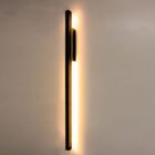 1 Arandela Parede Fit Led 32w 114cm 3000k Efeito Preta St1257