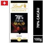 1 Barra, Chocolate Amargo Suiço, Lindt Excellence, 70% Cacau, 100g