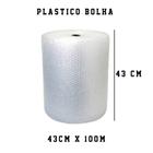 1 Bobina de Plástico Bolha 43cm x 100m para Mudanças e Produtos para embalagem em Geral