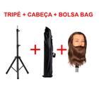 1 Cabeça De Boneco Sintetico + Suporte + Tripe Treino Barbearia