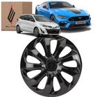 1 Calota Esportiva Modelo Velox Aro 15 Polegadas Preta Elitte Universal