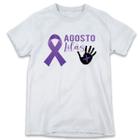 1 Camiseta Agosto Lilás Campanha Contra Violência da Mulher