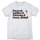 1 Camiseta Festa Junina São João Palavras Paçoca Canjica Pamonha Personalizada