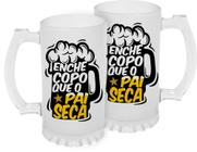 1 Caneca Chopp Dia Dos Pais, Vidro Jateado 475 ML