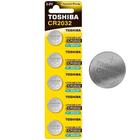 1 Cartela Bateria Toshiba CR2032 3V 5 Unid Controle Alarme
