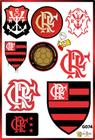 1 Cartela de Adesivos - Time de Futebol Flamengo - C/ 9 Adesivos - G074 - 3M