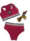 1 Conjunto lingerie infantil menina,top costa nadador,microfibra