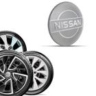 1 Emblema Nissan Prata 48 mm para Calota Aro 13 14 15 - GFM - EMBLEMAS