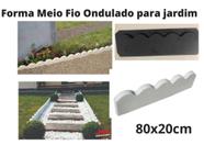 1 Forma em Abs P/Cimento Meio Fio Jardim Ondulado 80x20cm