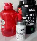 1 Kit Dux - Whey Protein Concentrado sabor baunilha + multivitamínico + garafa 1,6L
