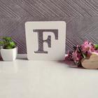 1 Luminária LED Mesa Letras Decorativa MDF Branco 14cm