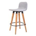 1 Meia Banqueta Línea Soft Luxo UniDecor Aço e Linho Cinza
