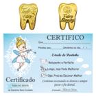 1 Moeda Fada Do Dente Leite Tooth Fairy + 1 Certificado Dentinho Bebe Baby Dourado mod03