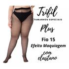 1 Par Meia Calça Transparente Fio 15 Tamanho Especial Trifil